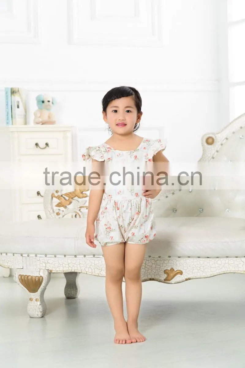 Wholesale baby clothes 2016 new style floral printed jumpsuit