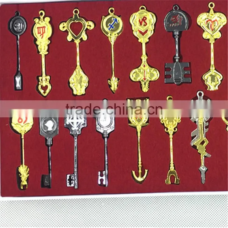 wholesale children popular animated cartoon badge fairy tail keychain necklace