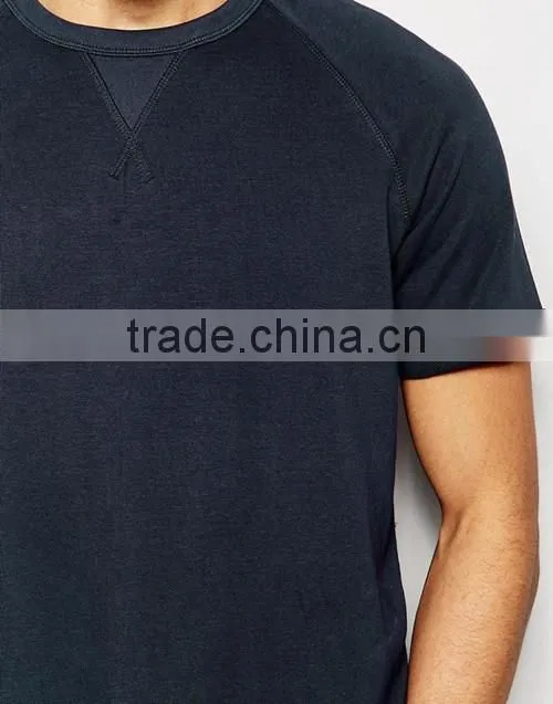 French terry short sleeve pullover plain men spring / summer sweatshirt OEM service