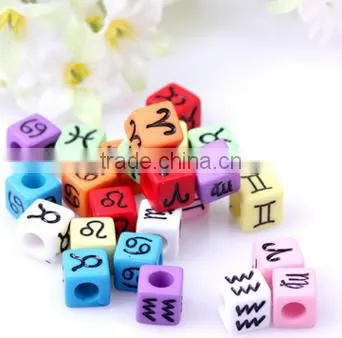 zodiac sign acrylic loose beads zodiac symbol acrylic beads DIY zodiac beads jewelry accessories