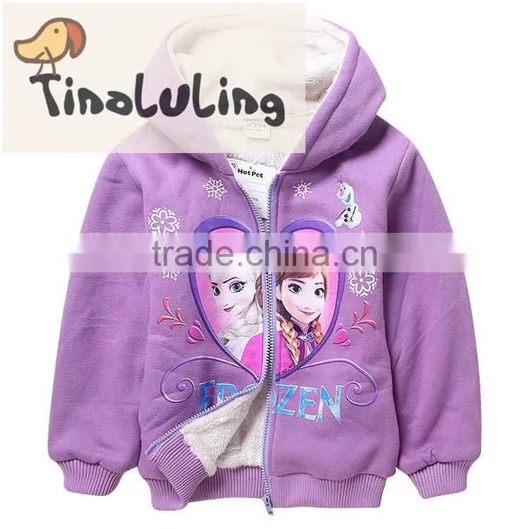 2015 cute love coral fleece jackets kids clothing wholesale girls baby clothes