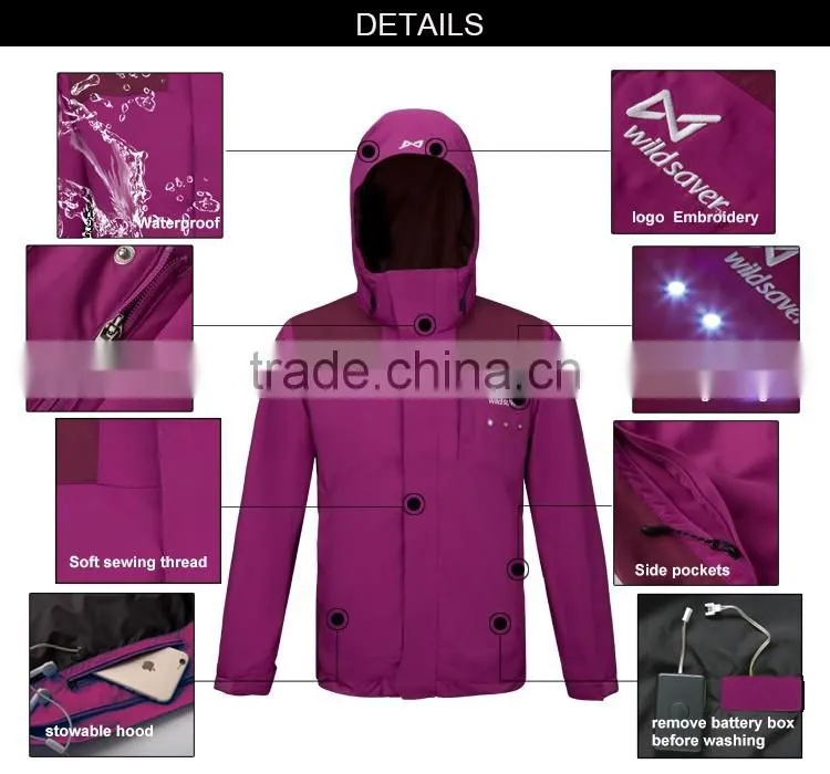 Winter fashion waterproof hiking jacket brand windbreaker