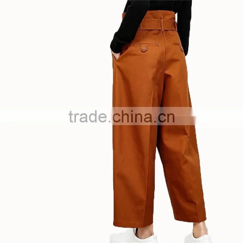 Spring Custom Design Women High Waist Wide Leg Pants