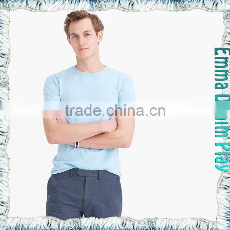 2017 Latest Men Plain Custom Fit High Grade Solid Color O-Neck T-Shirts