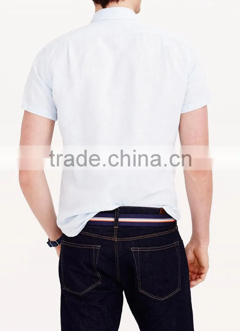 2015 SHORT-SLEEVE LINEN SHIRT men shirt cotton slim fit casual shirts for men