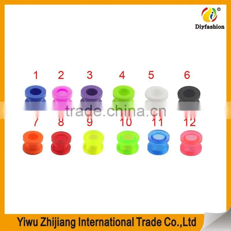 Screw Flesh Tunnels Ear Plugs Acrylic Stretching Body Piercing Jewelry