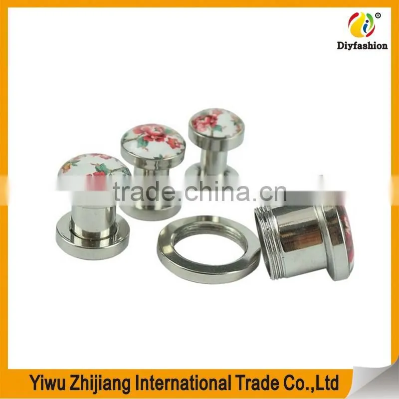 Stainless Steel Screw Ear Plugs Flesh Tunnels Stretcher Expander