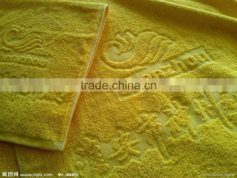 32s dark green face towel and bath towel with jacquard pattern