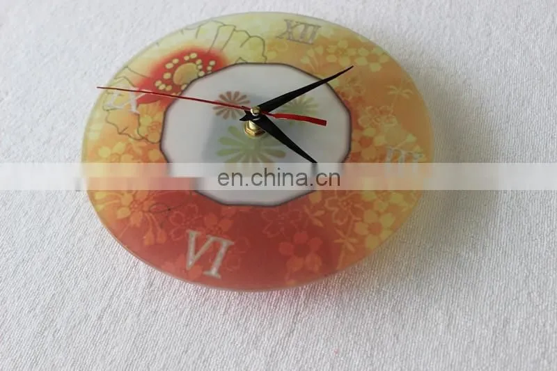 sublimation white coating tempered glass clock