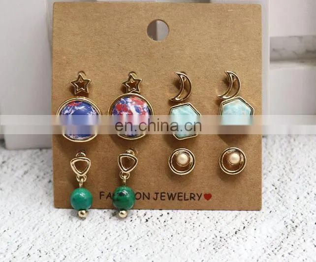 Moon and Star Earring Set