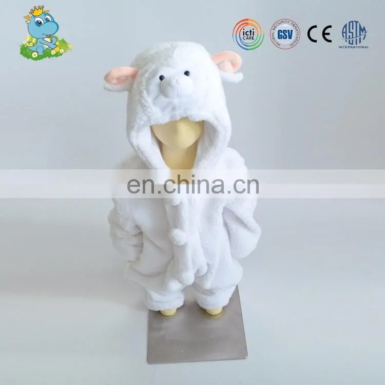 Custom wholesale white baby winter sheep animal romper