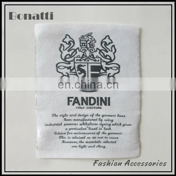 Satin woven label for apparel
