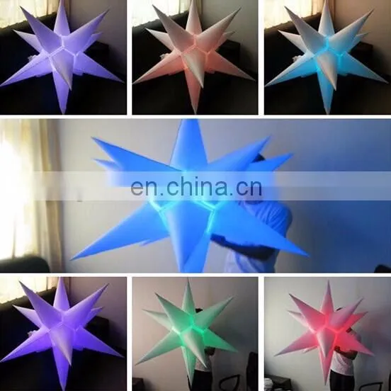 led light strong style color inflatable star decoration for wedding and party decoration