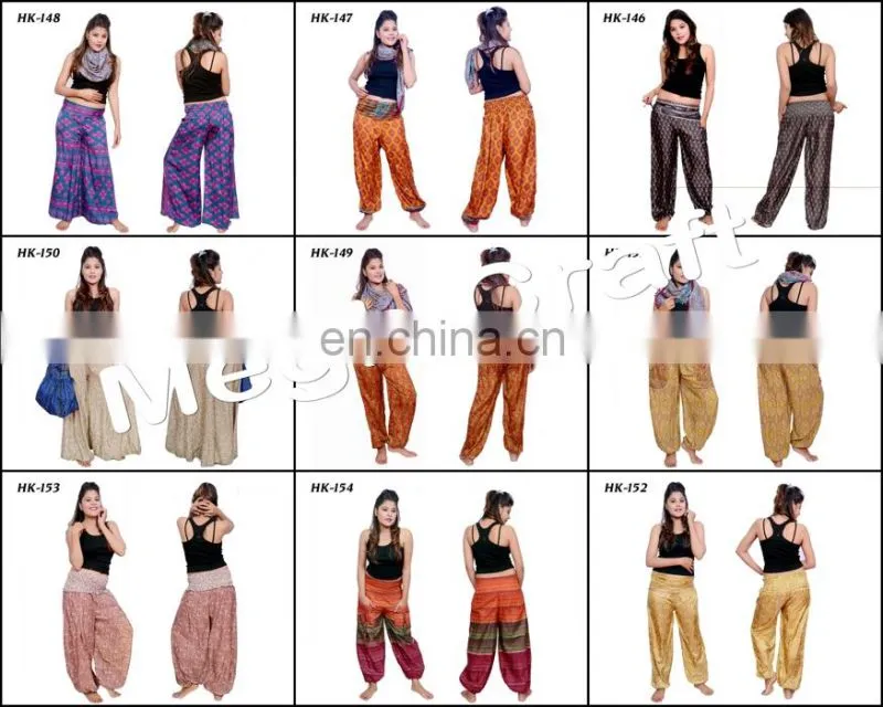Indo Western Women's Harem Trousers Wide Legs- Indian Hippie Yoga Palazzo Pants- Designer Indo Western Women's Harem pants