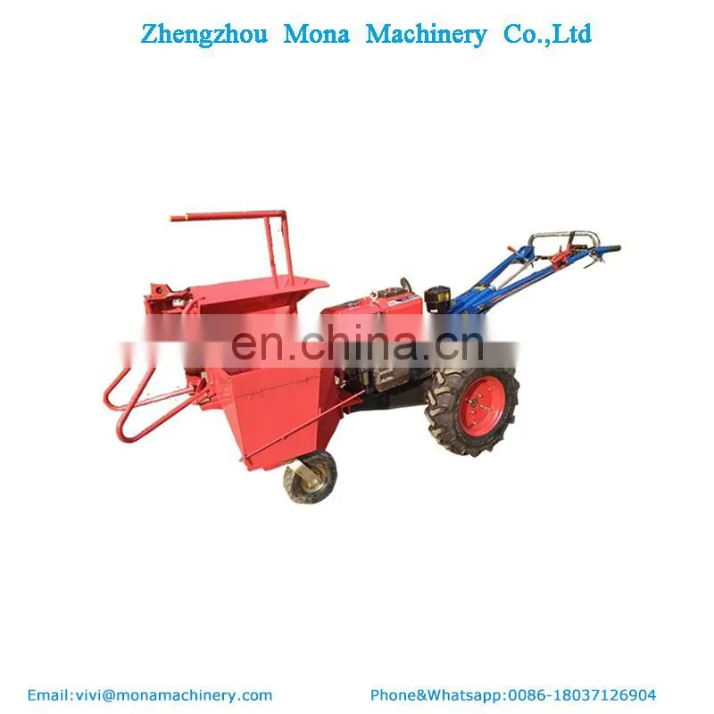Small hand push single row corn harvester matched with 12Hp tractor