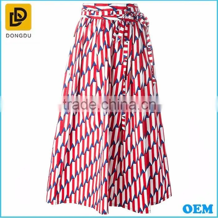 2017 new summer design Maxi long printing cotton skirts for women