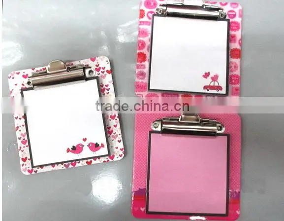 cheap custom magnetic notepad with iron clip