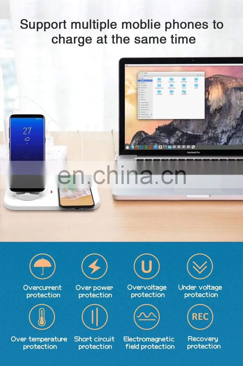 universal wireless charger wholesale for iphone new 2019 trending product charger mobile phones/earphone/Watch charger 3 in 1