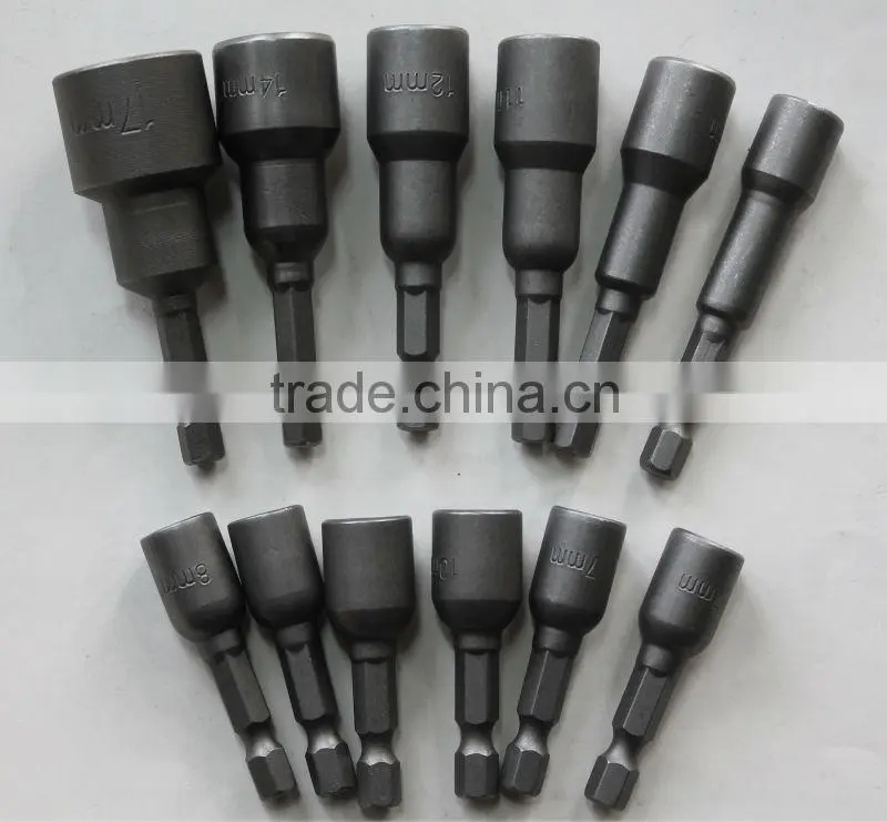 magnetic drill bit holder with magnetic nut driver