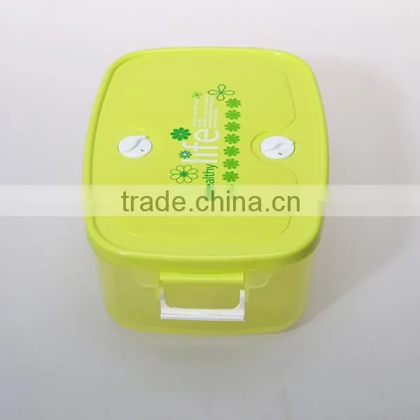 1.3L rectangle PP plastic lunch box with spoon