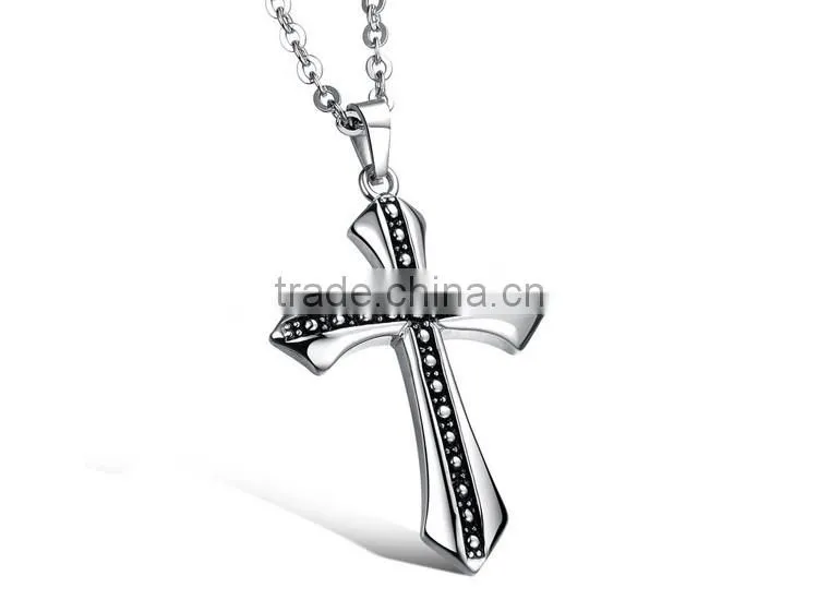 Classic fashion men cross charms pendants necklace include stainless steel chain paypal accept