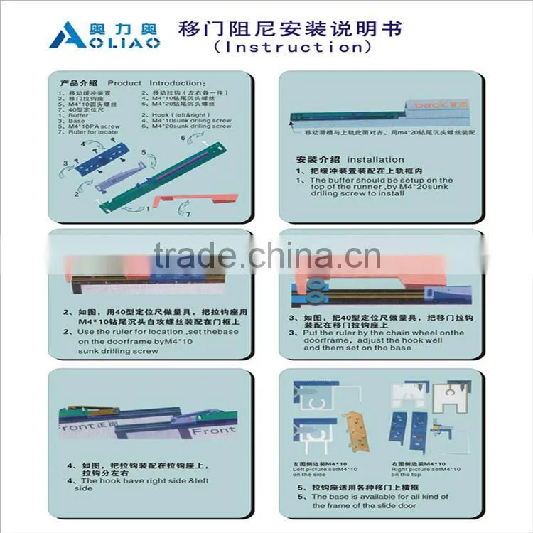 High quality stainless steel and POM material soft roller guide for sliding door in door & window rollers