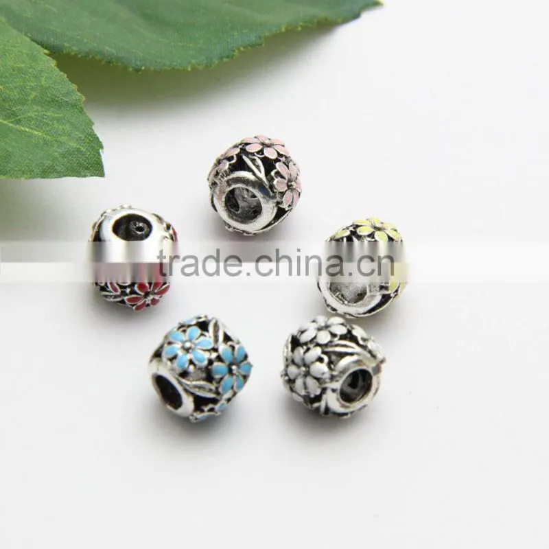 Anti-silver Hollowed-out Diy Zinc Alloy Bracelets and Necklaces Hole Beads