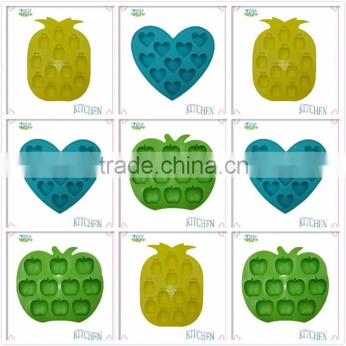 10 Holes Silicone Funny Apple Shaped Cake Mold
