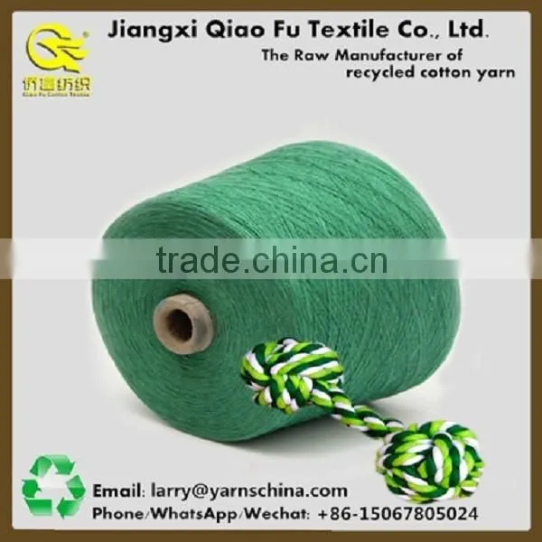 Open End Carded Recycled Cotton Polyester Yarn for Making Hand Made Colorful Pet Rope Ball Toys