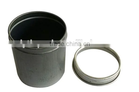 Round tin box with clear pvc window