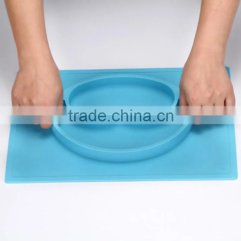 BPA free 2016 good quality one-piece silicone rubber placemat plate