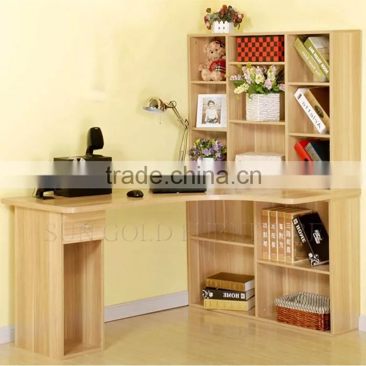 Furniture foshan china desk bookcase combination study table with bookshelf (SZ-FCB387)
