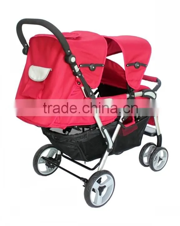 fashion shape twin baby stroller with removable bumper 4029T