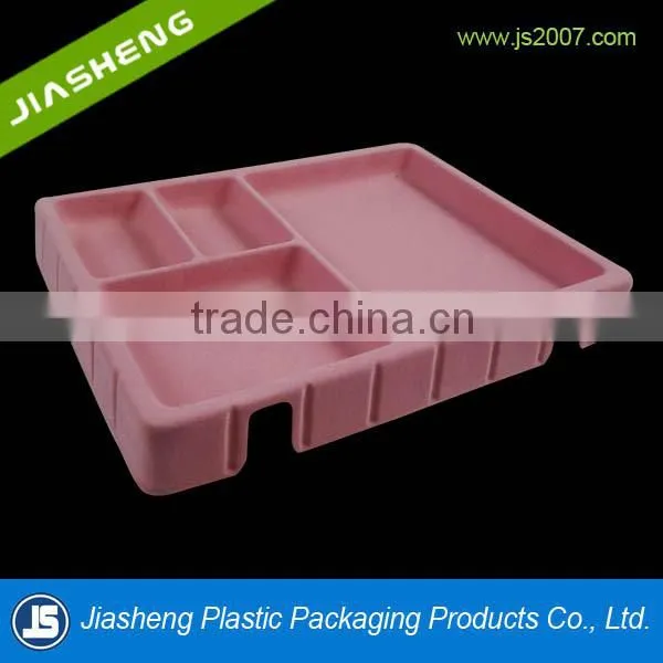pink flocking thermoformed plastic tray