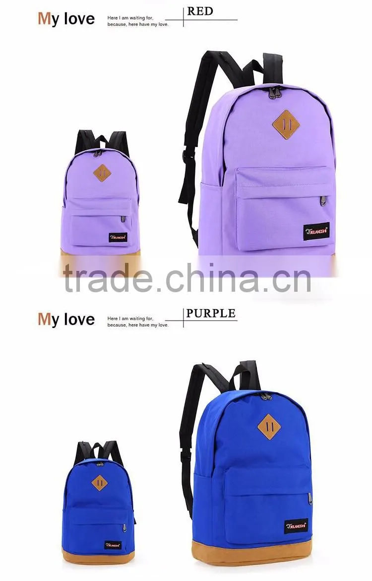 fashion canvas backpack for students leisure shoulder bag with 1pc/opp bag