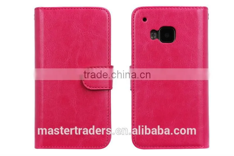 Cheap Crazy Horse Grain 2 In 1 Wallet PU Leather Case With Multi Card Slot For HTC One M9 MT-3657
