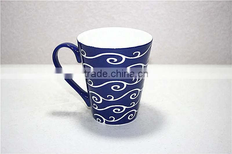 Cheap glow ceramic glaze coffee mugs with spoon