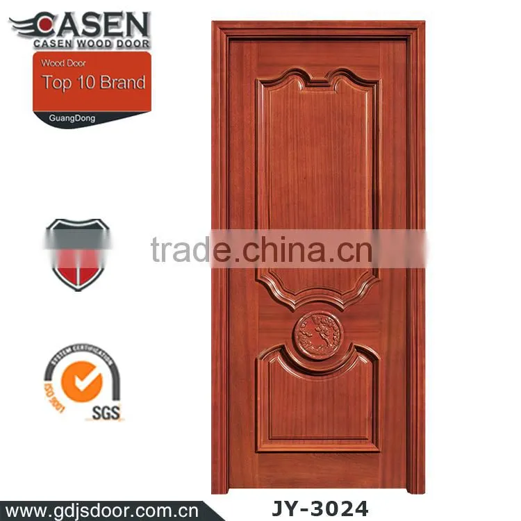 fancy design finished surface solid teak wood designer entry door