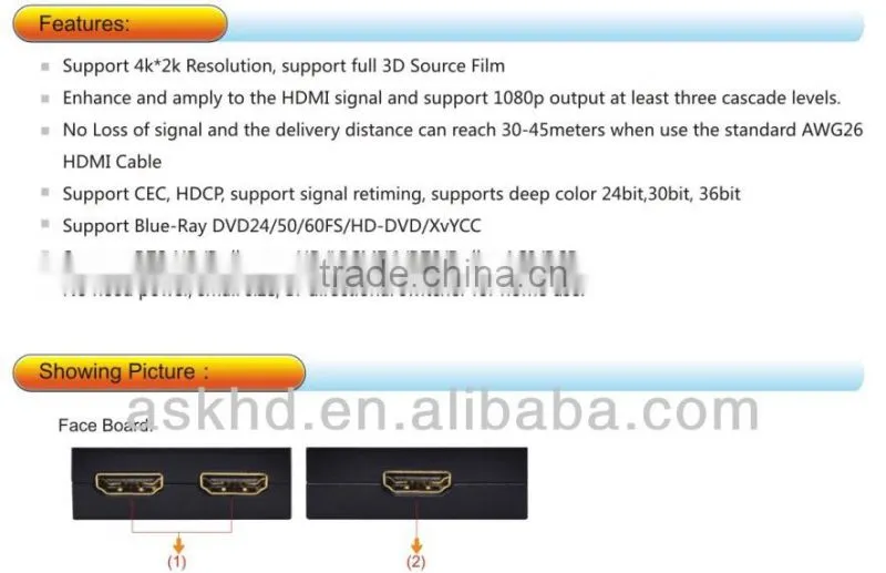 Bi-direction hdmi switcher 2 port AB Switcher-- OEM Support