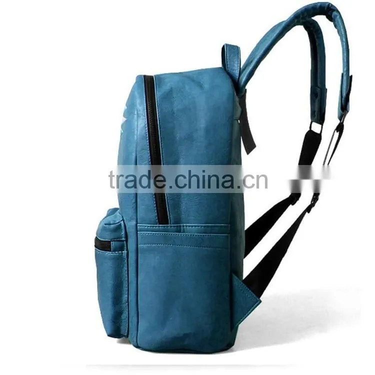 leather backpacks custom embroidery your logo teens fashion pu leather backpack