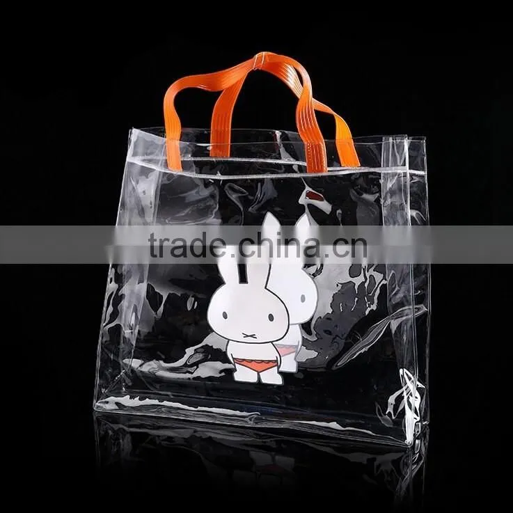 clear PVC bag,open top style shopping bag ,gift bag ,Cosmetic bag , PVC tape handle