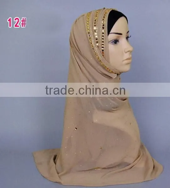 Fashion scarf scarf muslim scarf with crystal