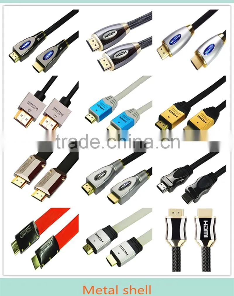 High speed V2.0 HDMI cable with Zn alloy connector and Ethernet from 0.5m-100m support 3D and 4k