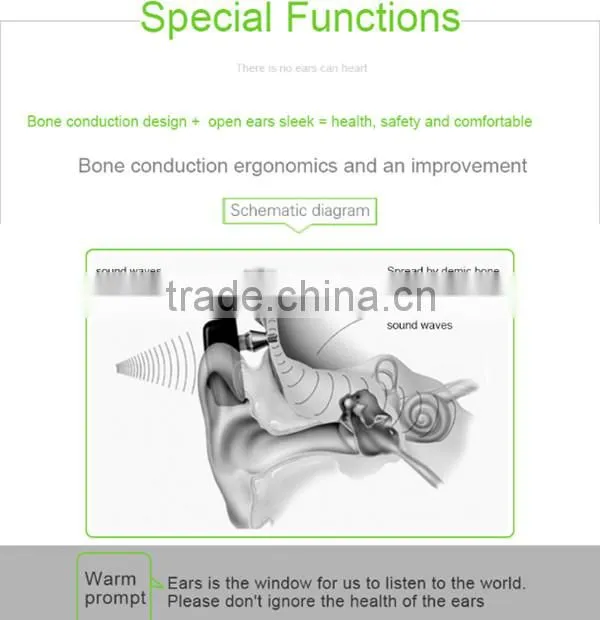 2016 hot sale Wireless Bone sport conduction Headphone Headset