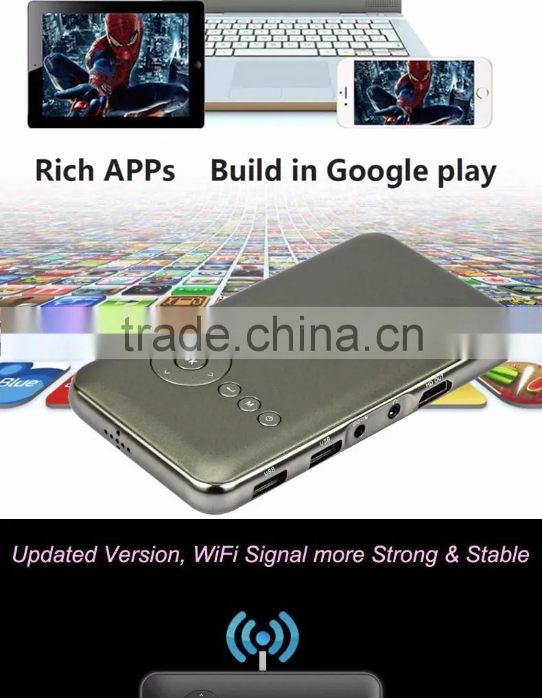 MRUIT S6+ Android smartphone projector dlp wifi portable Handheld Projector Bluetooth AC3 full HD Mini Projector