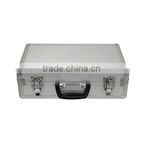 Aluminium Flight Case Microphone Camera Silver 400x240x125mm Foam Insert