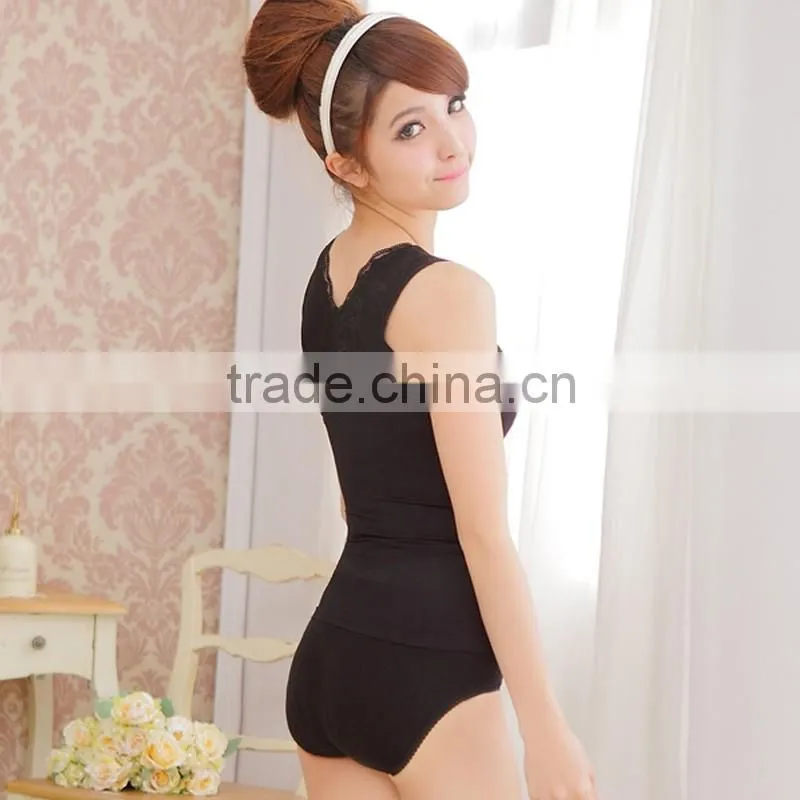 High Quality Lace Design Lady Tank Top Tummy Control V Neck Tank Top
