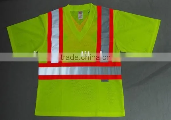 Hot Selling 2016 Safety Reflective Shirt Breathable Working Cloth Mesh Fabric SAFETY T-shirt With POcket
