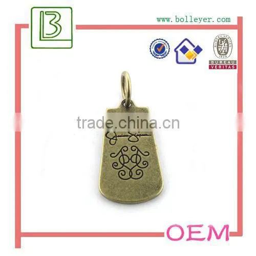 Custom Logo bag accessory metal zipper puller for handbag