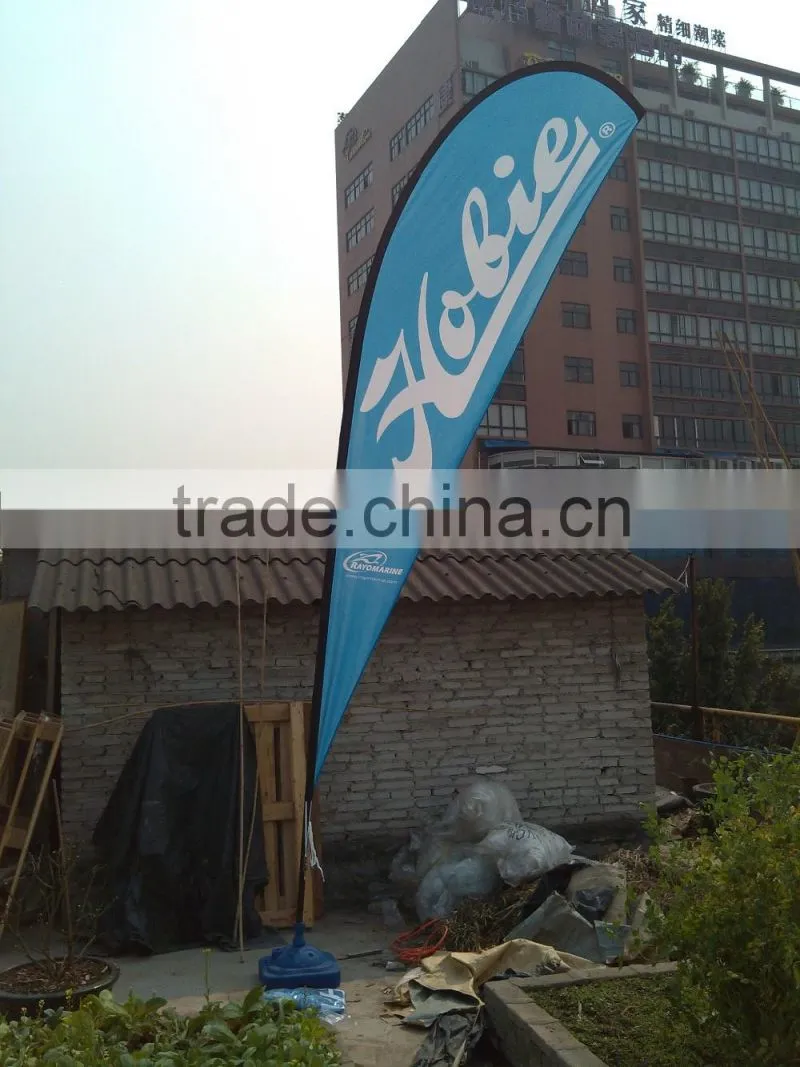 2016 new shape aluminium pole and cloth graphic beach flag